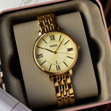 Fossil Jacqueline White Dial Gold Steel Strap Watch for Women - ES3434 Authentic Buy Shop Now