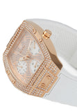 Guess Raven Diamonds Rose Gold Dial White Silicone Strap Watch for Women - GW0105L3 Authentic Buy Shop Now