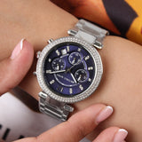 Michael Kors Parker Chronograph Blue Dial Silver Steel Strap Watch for Women - MK6117 Authentic Buy Shop Now