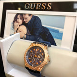 Guess Legacy Analog Blue Dial Blue Denim Strap Watch for Men - W1058G1 Authentic Buy Shop Now