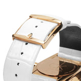 Calvin Klein Accent Silver Dial White Leather Strap Watch for Women - K2Y216K6 Authentic Buy Shop Now