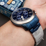 Fossil Grant Chronograph Blue Dial Blue Steel Strap Watch for Men - FS5230 Authentic Buy Shop Now