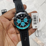 Guess Odyssey Quartz Black Dial Black Leather Strap Watch For Men - W1108G5 Authentic Buy Shop Now
