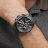 Hugo Boss Volane Chronograph Grey Dial Green Rubber Strap Watch For Men - 1513952 Authentic Buy Shop Now