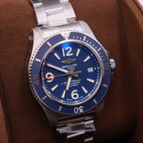 Breitling Superocean Automatic 42mm Blue Dial Silver Steel Strap Watch for Men - A17366D81C1A1 Authentic Buy Shop Now
