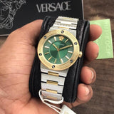Versace Greca Green Dial Silver Steel Strap Watch for Women - VEVH00720 Authentic Buy Shop Now