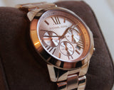 Michael Kors Runway Chronograph Rose Gold Dial Rose Gold Steel Strap Watch For Women - MK5778 Authentic Buy Shop Now