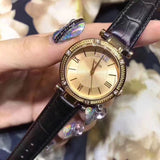 Guess Park Avenue Quartz Gold Dial Black Leather Strap Watch For Women - W0838L1 Authentic Buy Shop Now