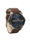 Diesel Mini Daddy Analog Blue Dial Brown Leather Strap Watch For Men - DZ7339 Authentic Buy Shop Now