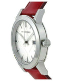 Burberry The City Silver Dial Red Leather Strap Watch for Women - BU9129 Authentic Buy Shop Now