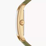 Michael Kors Monroe Three-Hand Silver Dial Green Leather Strap Watch for Women - MKO1028 Authentic Buy Shop Now
