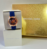 Michael Kors Janelle Three Hand Blue Dial Blue Rubber Strap Watch For Women - MK7140 Authentic Buy Shop Now
