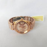 Michael Kors Janelle Three Hand Rose Gold Dial Two Tone Steel Strap Watch For Women - MK7089 Authentic Buy Shop Now