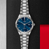 Tudor Style Automatic Diamonds Blue Dial Silver Steel Strap Watch for Men - M12710-0017 Authentic Buy Shop Now