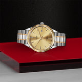 Tudor Style Automatic Gold Dial Two Tone Steel Strap Watch for Men - M12713-0001 Authentic Buy Shop Now