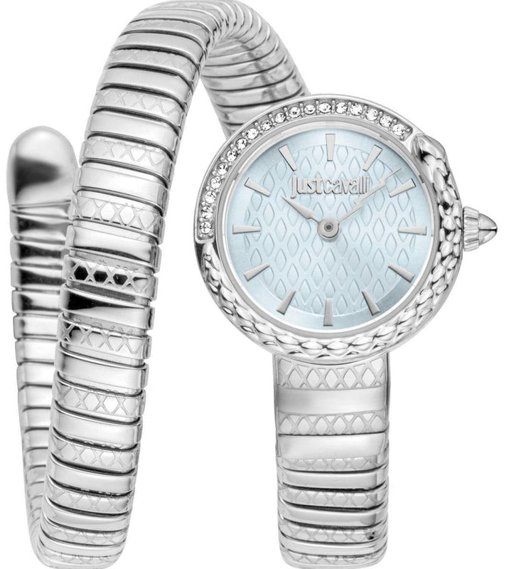 Just Cavalli Enchanting Tifanny Blue Dial Silver Steel Strap Watch for Women - JC1L301M0015 Authentic Buy Shop Now