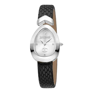 Just Cavalli Diversa Snake Silver Dial Black Leather Strap Watch for Women - JC1L321L0015 Authentic Buy Shop Now