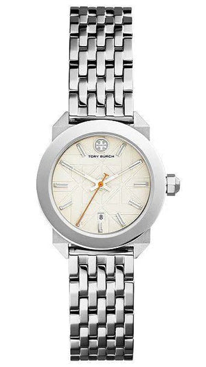 Tory Burch Whitney Ivory White Dial Silver Steel Strap Watch for Women - TBW8001