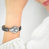 Just Cavalli Diversa Snake Silver Dial Black Leather Strap Watch for Women - JC1L321L0015 Authentic Buy Shop Now