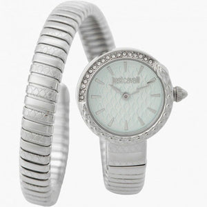 Just Cavalli Enchanting Tifanny Blue Dial Silver Steel Strap Watch for Women - JC1L301M0015 Authentic Buy Shop Now