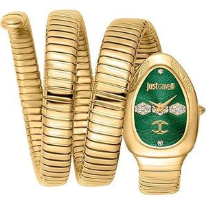 Just Cavalli Cosenza Green Dial Gold Steel Strap Watch for Women - JC1L232M0035 Authentic Buy Shop Now