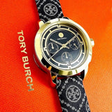 Tory Burch The Miller Chronograph Blue Dial Blue Jacquard Strap Watch for Women - TBW1038 Authentic Buy Shop Now