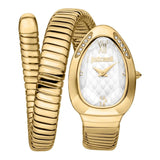 Just Cavalli Serpente Metallica White Dial Gold Steel Strap Watch for Women - JC1L223M0025 Authentic Buy Shop Now