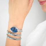 Just Cavalli Specchio Blue Dial Silver Steel Strap Watch for Women - JC1L323M0015