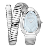 Just Cavalli Serpente Metallica Blue Dial Silver Steel Strap Watch for Women - JC1L223M0015 Authentic Buy Shop Now