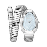 Just Cavalli Serpente Metallica Blue Dial Silver Steel Strap Watch for Women - JC1L223M0015 Authentic Buy Shop Now
