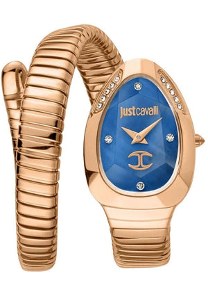 Just Cavalli Glam Evo 4 Blue Dial Rose Gold Steel Strap Watch for Women - JC1L229M0055 Authentic Buy Shop Now