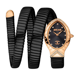 Just Cavalli Classico Lungo Black Dial Black Steel Strap Watch for Women - JC1L248M0085 Authentic Buy Shop Now