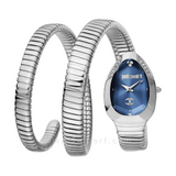 Just Cavalli Serpente Metallica Blue Dial Silver Steel Strap Watch for Women - JC1L209M0025 Authentic Buy Shop Now