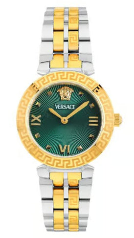 Versace Daphnis Quartz Green Dial Two Tone Steel Strap Watch for Women - VEOCA0424 Authentic Buy Shop Now