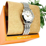 Tory Burch Whitney Ivory White Dial Silver Steel Strap Watch for Women - TBW8001 Authentic Buy Shop Now