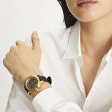 Tory Burch The Tory Chronograph Black Dial Black Leather Strap Watch for Women - TBW1055 Authentic Buy Shop Now