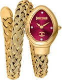 Just Cavalli Novara Red Dial Gold Steel Strap Watch for Women - JC1L264M0035 Authentic Buy Shop Now