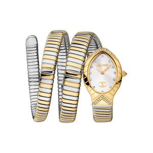 Just Cavalli Classico Lungo White Dial Two Tone Steel Strap Watch for Women - JC1L248M0055 Authentic Buy Shop Now