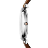 Emporio Armani Gianni Silver Dial Brown Leather Strap Watch for Men - AR1675 Authentic Buy Shop Now
