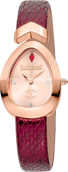 Just Cavalli Diversa Snake Rose Gold Dial Red Leather Strap Watch for Women - JC1L321L0045 Authentic Buy Shop Now