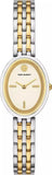 Tory Burch Oval White Dial Two Tone Steel Strap Watch for Women - TBW6033 Authentic Buy Shop Now