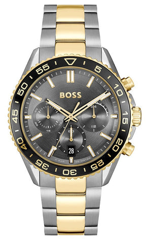 Hugo Boss Runner Chronograph Grey Dial Two Tone Steel Strap Watch for Men - 1514144 Authentic Buy Shop Now