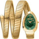 Just Cavalli Serpente Metallica Green Dial Gold Steel Strap Watch for Women - JC1L224M0045 Authentic Buy Shop Now