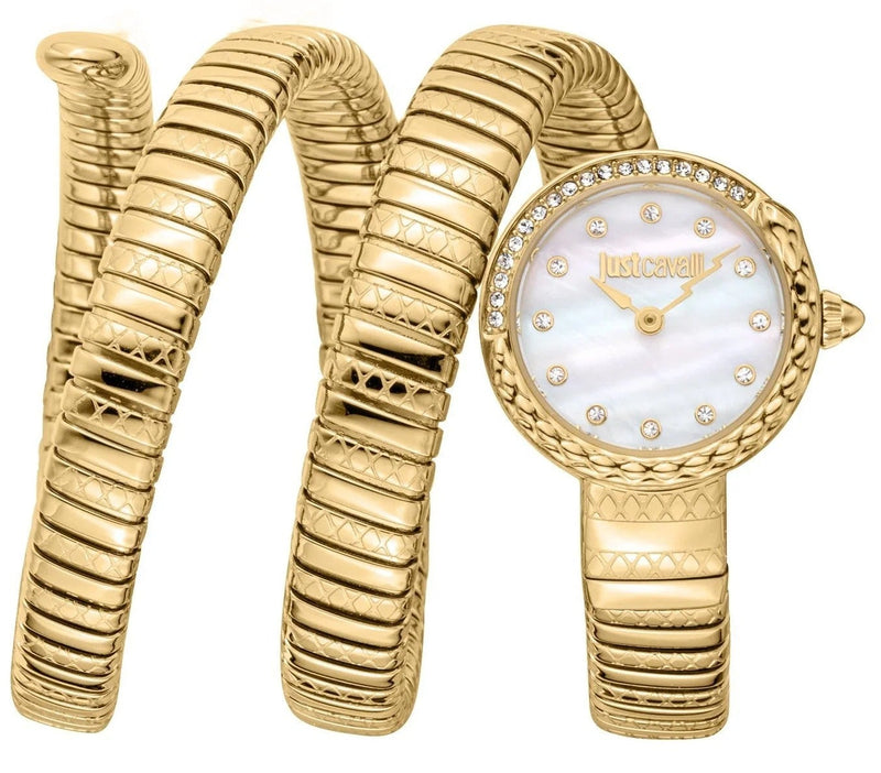 Just Cavalli Enchanting Mother of Pearl Dial Gold Steel Strap Watch for Women - JC1L302M0025 Authentic Buy Shop Now