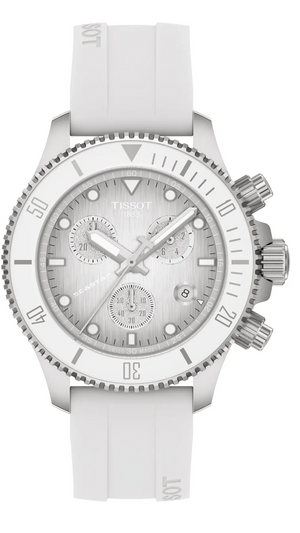 Tissot Seastar 1000 Chronograph Grey Dial White Rubber Strap Watch for Men - T120.217.17.011.00 Authentic Buy Shop Now
