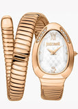 Just Cavalli Serpente Metallica White Dial Rose Gold Steel Strap Watch for Women - JC1L223M0045 Authentic Buy Shop Now