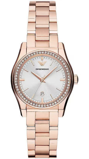 Emporio Armani Federica Analog Mother of Pearl Dial Rose Gold Steel Strap Watch for Women - AR11558 Authentic Buy Shop Now