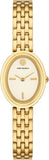 Tory Burch Oval White Dial Gold Steel Strap Watch for Women - TBW6032 Authentic Buy Shop Now