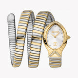 Just Cavalli Classico Lungo White Dial Two Tone Steel Strap Watch for Women - JC1L248M0055 Authentic Buy Shop Now