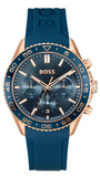 Hugo Boss Runner Chronograph Blue Dial Blue Silicone Strap Watch for Men - 1514169 Authentic Buy Shop Now